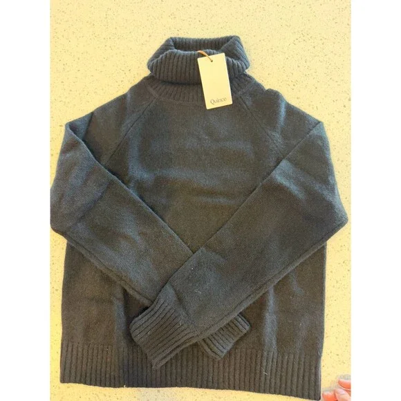 Quince 100% Yak Wool Turtleneck Pullover Sweater Black Long Sleeve S - Picture 1 of 4